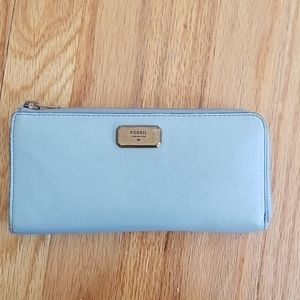 Fossil Zip Clutch Wallet, in teal